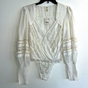 Free People lace detail blouse